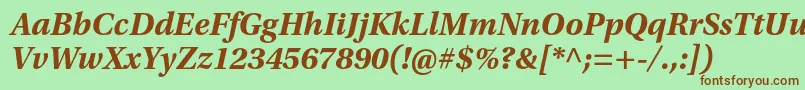UtopiastdBoldit-fontti – ruskeat fontit vihreällä taustalla