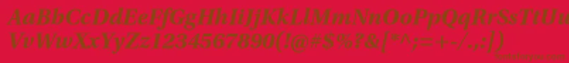 UtopiastdBoldit-fontti – ruskeat fontit punaisella taustalla