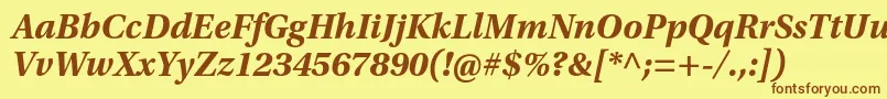 UtopiastdBoldit-fontti – ruskeat fontit keltaisella taustalla