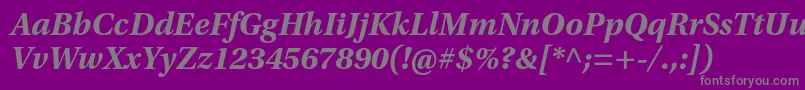 フォントUtopiastdBoldit – 紫の背景に灰色の文字