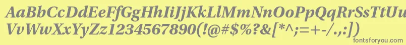 フォントUtopiastdBoldit – 黄色の背景に灰色の文字