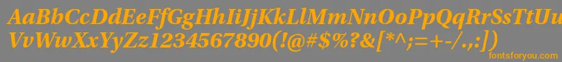 フォントUtopiastdBoldit – オレンジの文字は灰色の背景にあります。