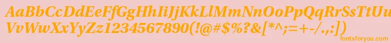 フォントUtopiastdBoldit – オレンジの文字がピンクの背景にあります。