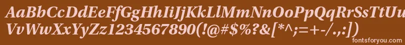 UtopiastdBoldit Font – Pink Fonts on Brown Background