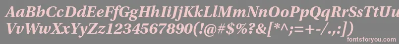 フォントUtopiastdBoldit – 灰色の背景にピンクのフォント