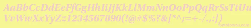 UtopiastdBoldit Font – Pink Fonts on Yellow Background