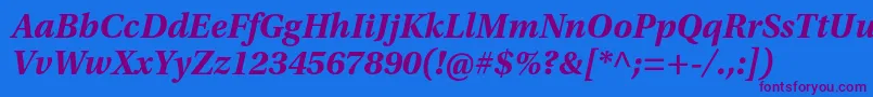 UtopiastdBoldit Font – Purple Fonts on Blue Background