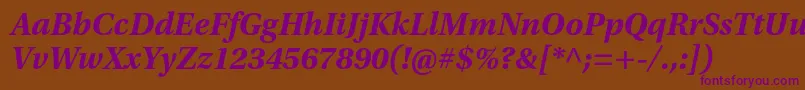 UtopiastdBoldit Font – Purple Fonts on Brown Background