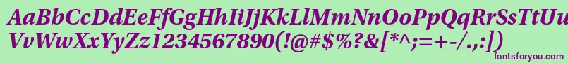 UtopiastdBoldit Font – Purple Fonts on Green Background
