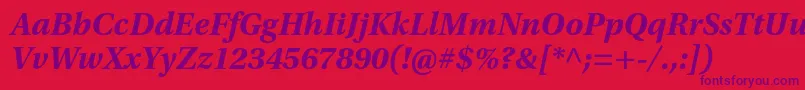 UtopiastdBoldit-fontti – violetit fontit punaisella taustalla