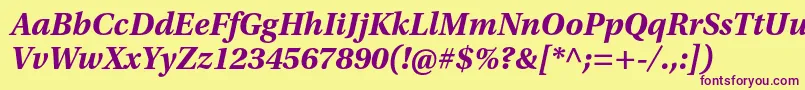 UtopiastdBoldit Font – Purple Fonts on Yellow Background
