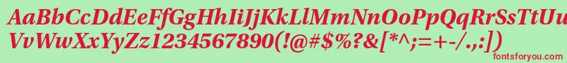 UtopiastdBoldit Font – Red Fonts on Green Background