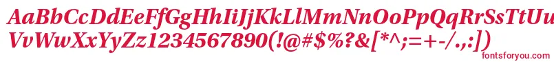 フォントUtopiastdBoldit – 白い背景に赤い文字