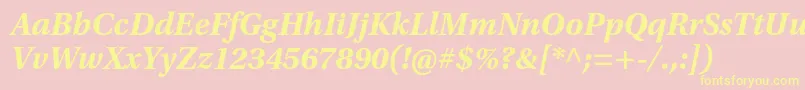 UtopiastdBoldit Font – Yellow Fonts on Pink Background