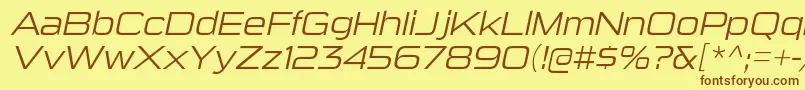 SuigenerisltItalic Font – Brown Fonts on Yellow Background