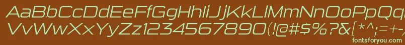 SuigenerisltItalic Font – Green Fonts on Brown Background