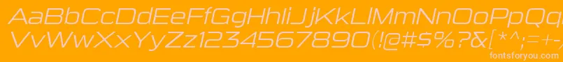 フォントSuigenerisltItalic – オレンジの背景にピンクのフォント