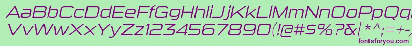 SuigenerisltItalic Font – Purple Fonts on Green Background