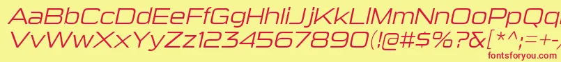 SuigenerisltItalic Font – Red Fonts on Yellow Background