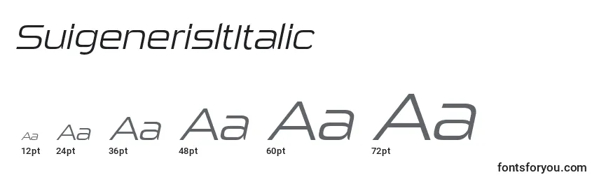 SuigenerisltItalic Font Sizes