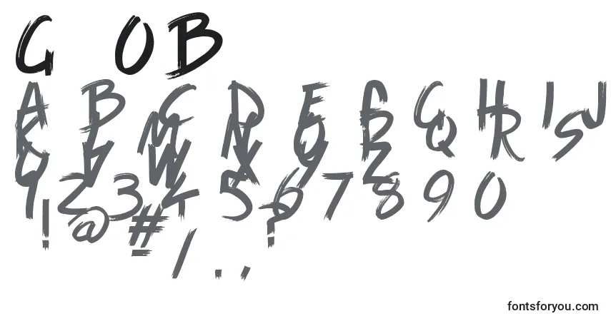 Fuente GameOfBrush - alfabeto, números, caracteres especiales