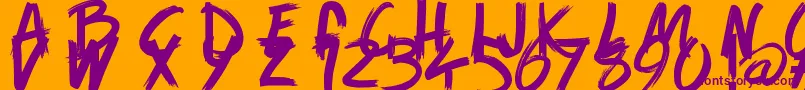 GameOfBrush-fontti – violetit fontit oranssilla taustalla