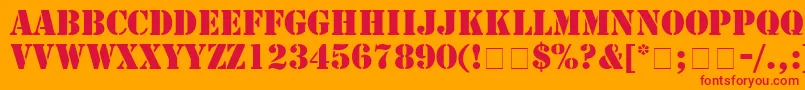 Stamp Font – Red Fonts on Orange Background