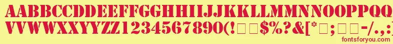 Czcionka Stamp – czerwone czcionki na żółtym tle