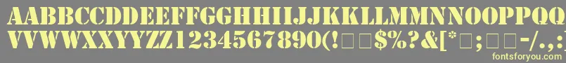 Stamp Font – Yellow Fonts on Gray Background