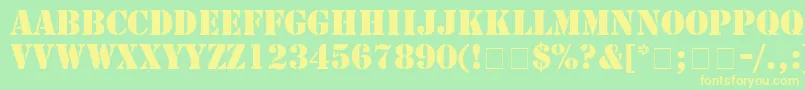 Stamp Font – Yellow Fonts on Green Background
