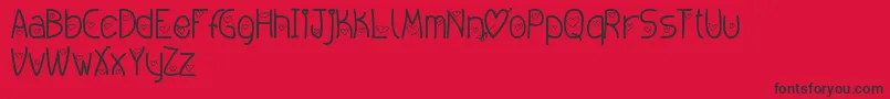 Amoremio Font – Black Fonts on Red Background