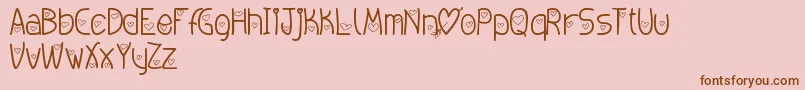 Amoremio Font – Brown Fonts on Pink Background