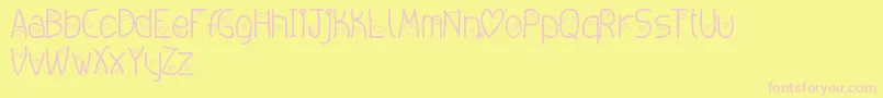 Amoremio Font – Pink Fonts on Yellow Background