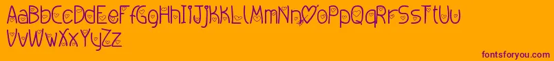 Amoremio Font – Purple Fonts on Orange Background