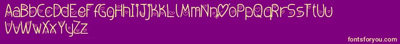Amoremio Font – Yellow Fonts on Purple Background