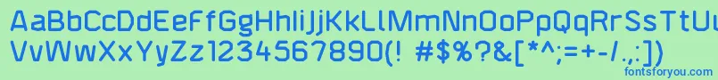 F4aagentroundeddemi-Schriftart – Blaue Schriften auf grünem Hintergrund