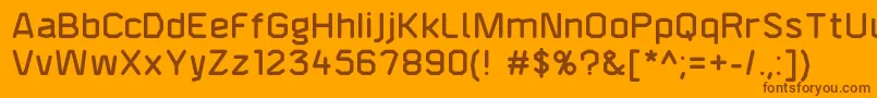 Weitere Informationen zur F4aagentroundeddemi-Schriftart F4aagentroundeddemi-Schriftart – Braune Schriften auf orangefarbenem Hintergrund