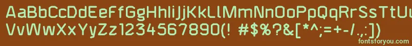 フォントF4aagentroundeddemi – 緑色の文字が茶色の背景にあります。