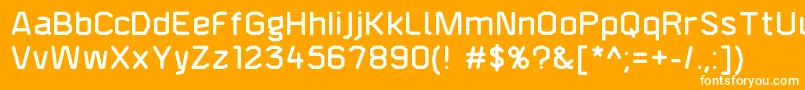 F4aagentroundeddemi-fontti – valkoiset fontit oranssilla taustalla