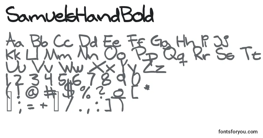 SamuelsHandBoldフォント–アルファベット、数字、特殊文字