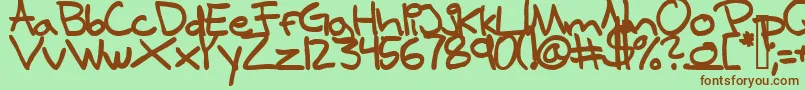 fuente SamuelsHandBold – Fuentes Marrones Sobre Fondo Verde