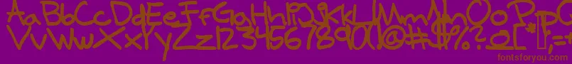 SamuelsHandBold Font – Brown Fonts on Purple Background
