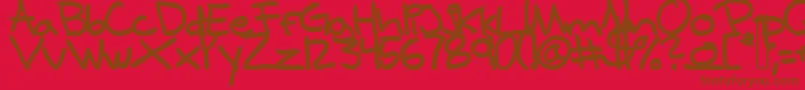 SamuelsHandBold Font – Brown Fonts on Red Background