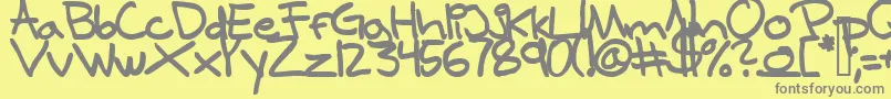 SamuelsHandBold Font – Gray Fonts on Yellow Background