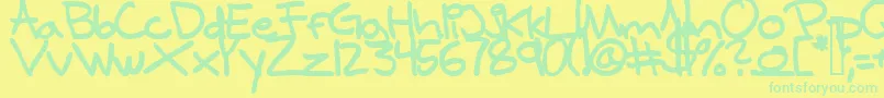 Шрифт SamuelsHandBold – зелёные шрифты на жёлтом фоне