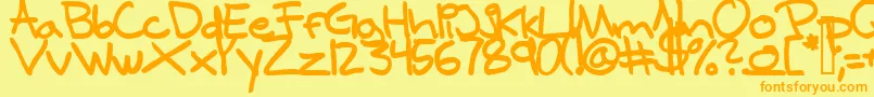 SamuelsHandBold Font – Orange Fonts on Yellow Background