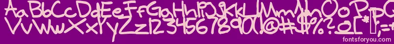 SamuelsHandBold Font – Pink Fonts on Purple Background