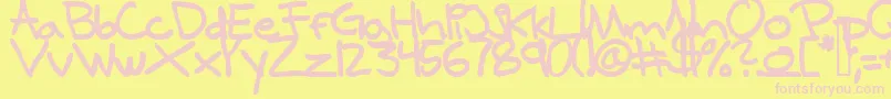 SamuelsHandBold Font – Pink Fonts on Yellow Background