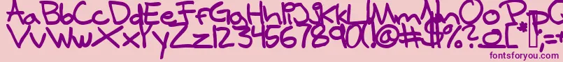 SamuelsHandBold-Schriftart – Violette Schriften auf rosa Hintergrund