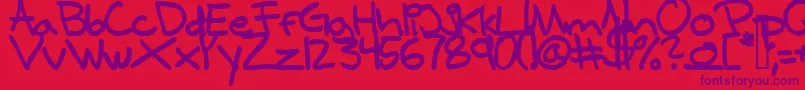 SamuelsHandBold Font – Purple Fonts on Red Background